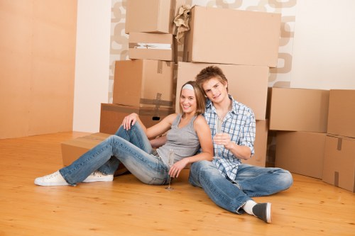 Removal van loading household items during a move