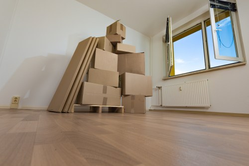 Secured furniture inside a removal van for safe transport