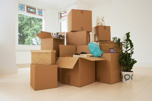 Local packing materials prepared for a move in Brent