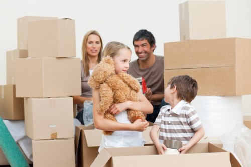 Packed student belongings ready for careful removals collection in Brent