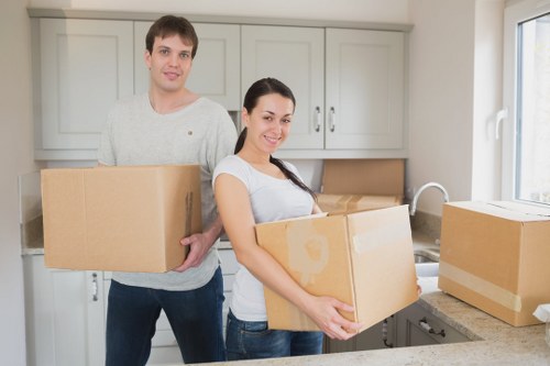 Service team managing a removal complaint carefully